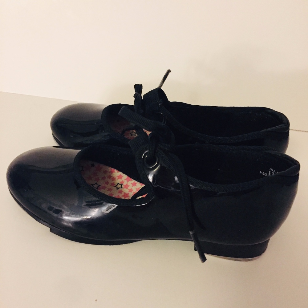 Capezio | Girls Black Tap Dance Tie Shoes